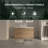 60" Double Natural Oak Bathroom Vanity Free Standing Vanities with Gloss White Resin Stone Top,2 Drawers 2 Doors Modern-331377377