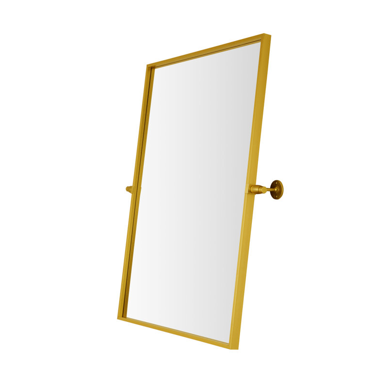 Miroir mural en métal, Or, 24 po x 32 po