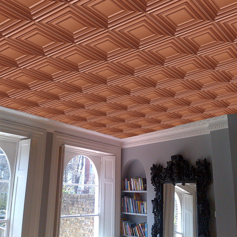 Carreau de plafond en PVC 2 pi x 2 pi Falkirk Perth, Cuivre antique