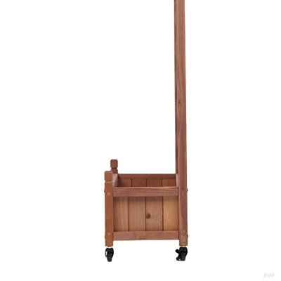 Raised Garden Bed With Trellis 2 Pack, Outdoor Wooden Planter Box & Plant Stand With Climbing Racks