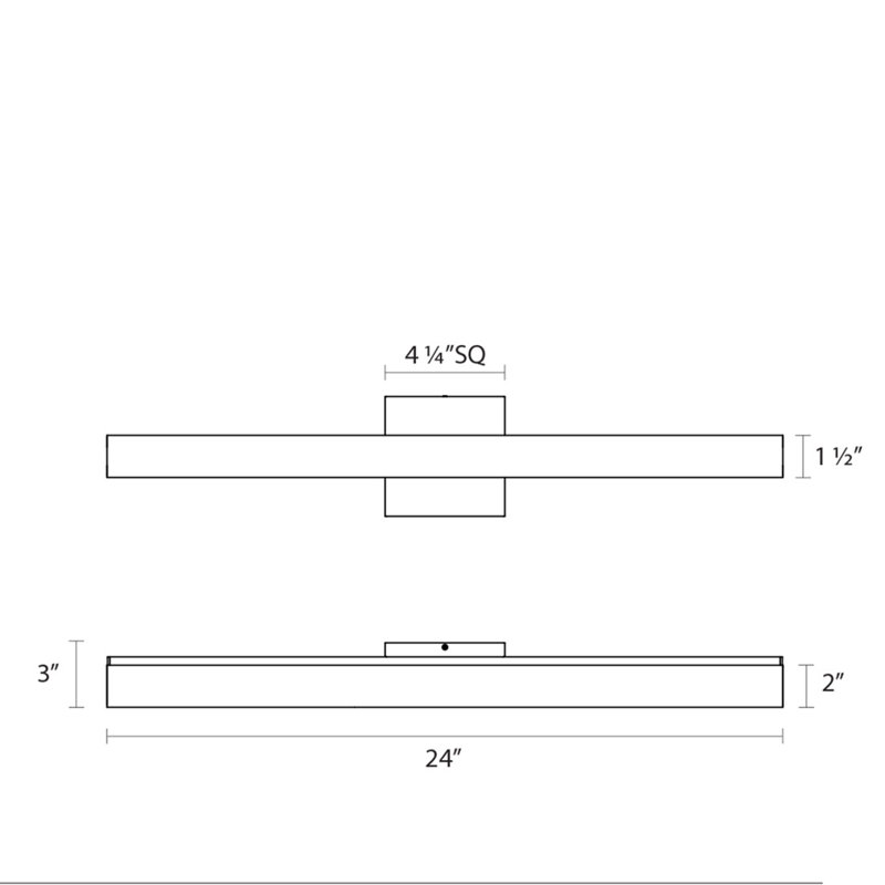 SQ-bar 1 - Light LED Bath Bar, Satin Nickel