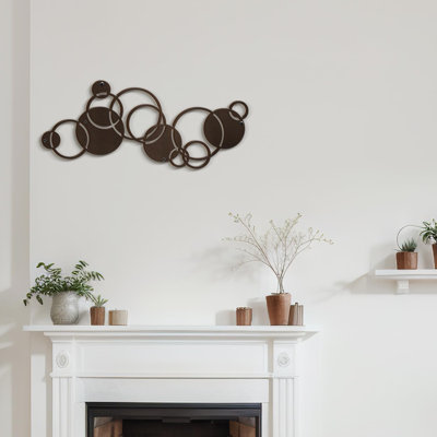 Abstract Interlocking Circles Modern Abstract Wall Accent Sculpture Hanging Decoration Metal Wall Decor