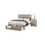 Rustic Style 1Pc California Two Panel Bed Rectangular Shaped Footboard Drawer Bedroom Furniture