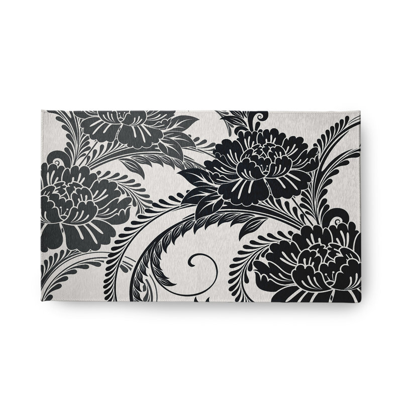 Chenille Floral Indoor Rug, Rectangle 1'6" x 2'6"