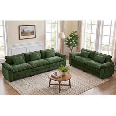 Ensemble de canapé modulaire 2 pièces, canapé-lit à assise profonde avec canapé surdimensionné de 120 po et causeuse de 86 po