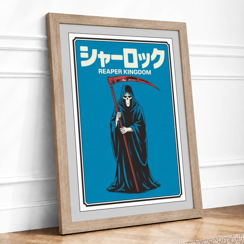 Reaper Kingdom Graphic - Framed Print, Oak, A3 - 42.0 x 29.7 cm