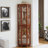 Corner Curio Cabinet With Four Adjustable Tempered Glass Shelves And Integrated Lighting System For Displaying Precious Items-2016035769