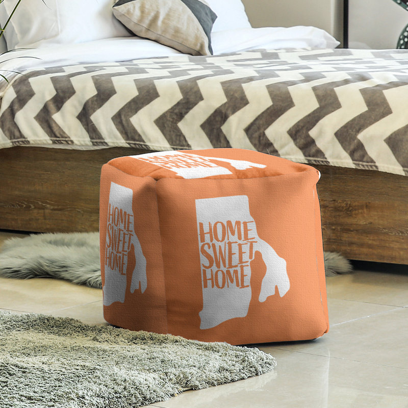 Repose-pieds cubique pour îlot de rhode home, Orange, H 13 po x l 13 po x P 13 po