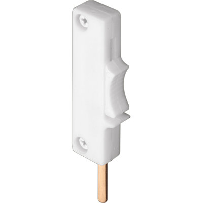 White, Plastic, Sliding Window Lock, Edge Mount (Single Pack)