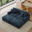 4 - Piece Upholstered Blue Chenille Modular Sectional Sofa with Throw Pillows & Removable Ottomans-87154110
