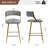 Two Pieces Bar Stools With Chromed Base And Footrest-763910814