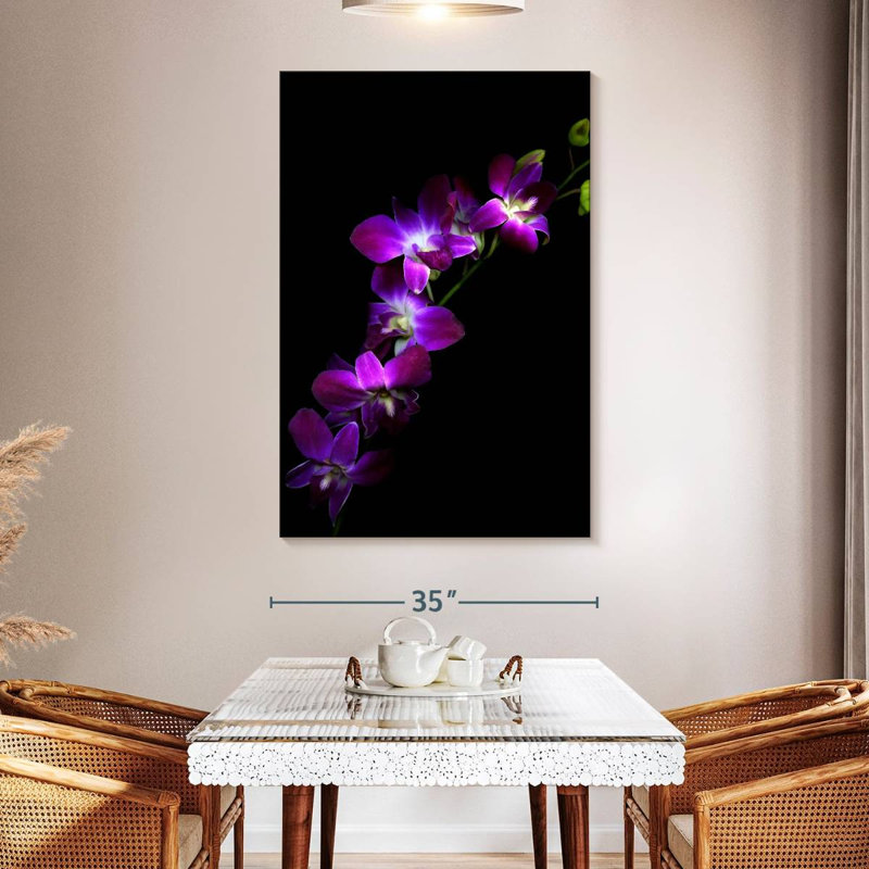Harnek Purple Dendrobium Orchids, 51" H x 34" W