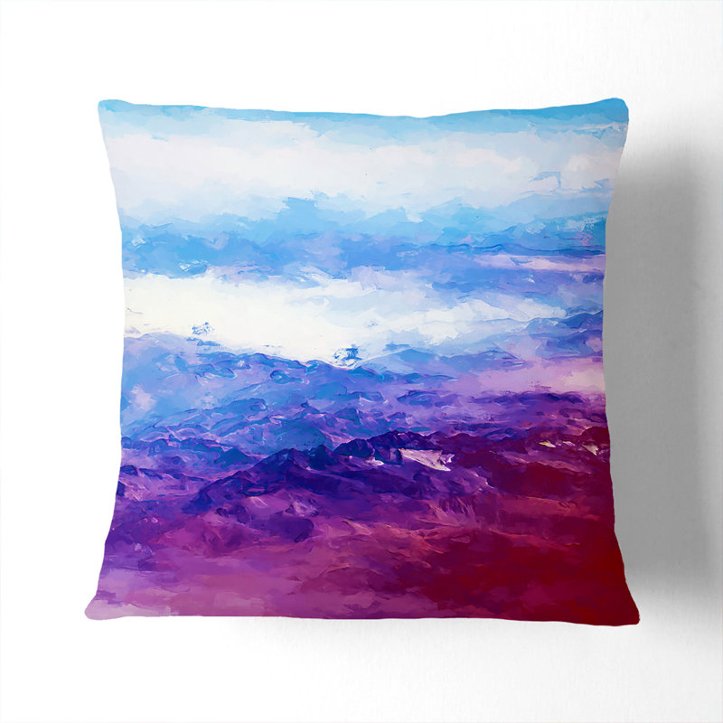 Mountain Range Adventure Cushion with Filling, Black, 40cm H x 40cm W x 15cm D