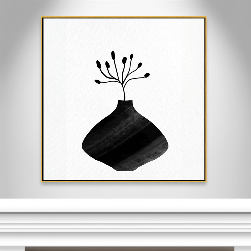 «Black Vase II - Square Version Print» par Kimberly Allen, Or, H 46,5 po x l 46,5 po