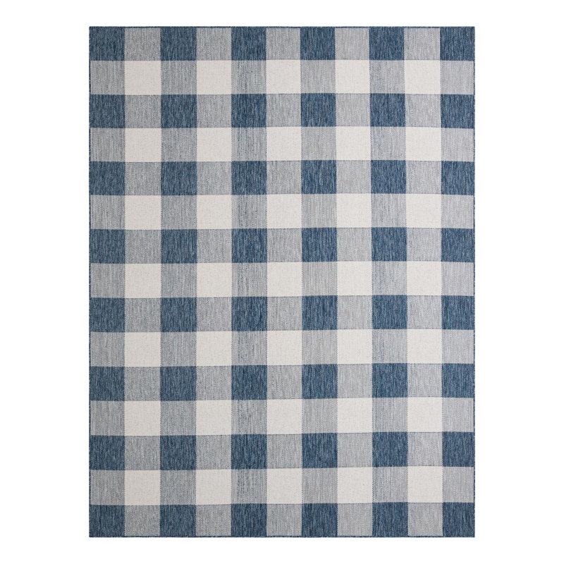 Talih Gingham Indoor / Outdoor Rug, Rectangle 9' x 12'