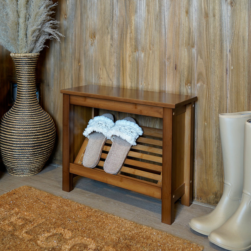Danielsville Bamboo Storage Bench, 16.14" H x 19.69" W x 8.27" D