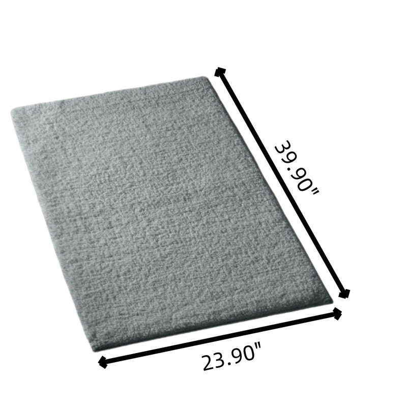 Tapis de salle de bain luxueux, moelleux, absorbant et antidérapant, 1 pièce, 23,90 x 39,90 po, gris