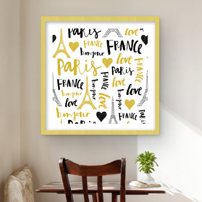 Bonjour la france - Framed Matted Print for Home Decor