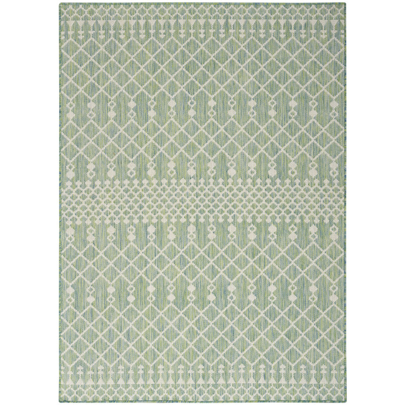 Robbs Rectangle Indoor/Outdoor Area Rug, Rectangle 7' x 10', Blue/Green