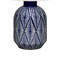 Lampe de table Hyla, 17 po, lin crème, céramique géométrique bleue