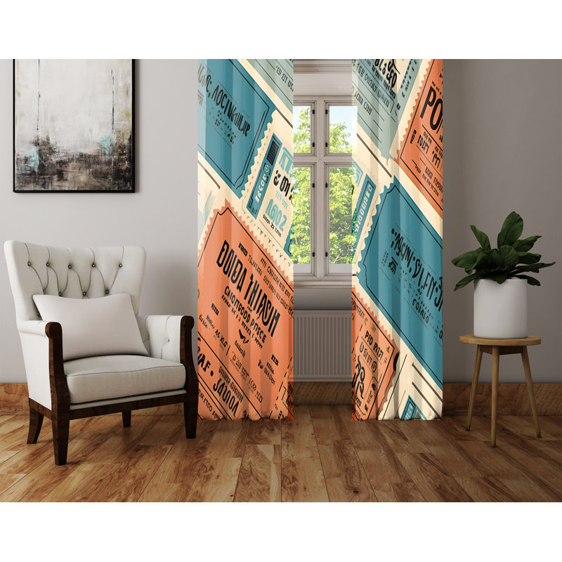 Semi Sheer Curtain Panel Pair, 40" W x 52" L