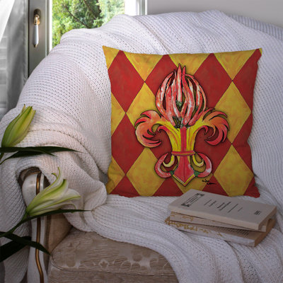Coussin décoratif 14 po poivres fleur de lis 