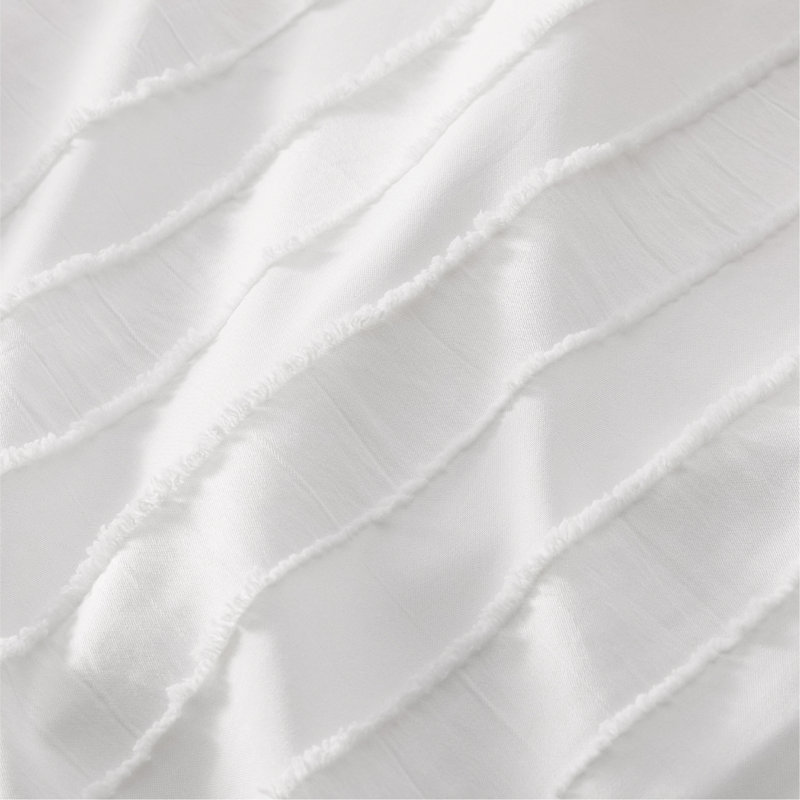 Housse de couette touffetée à rayures Essential Elegance Shabby Elegance GentleSoft ™, Blanc