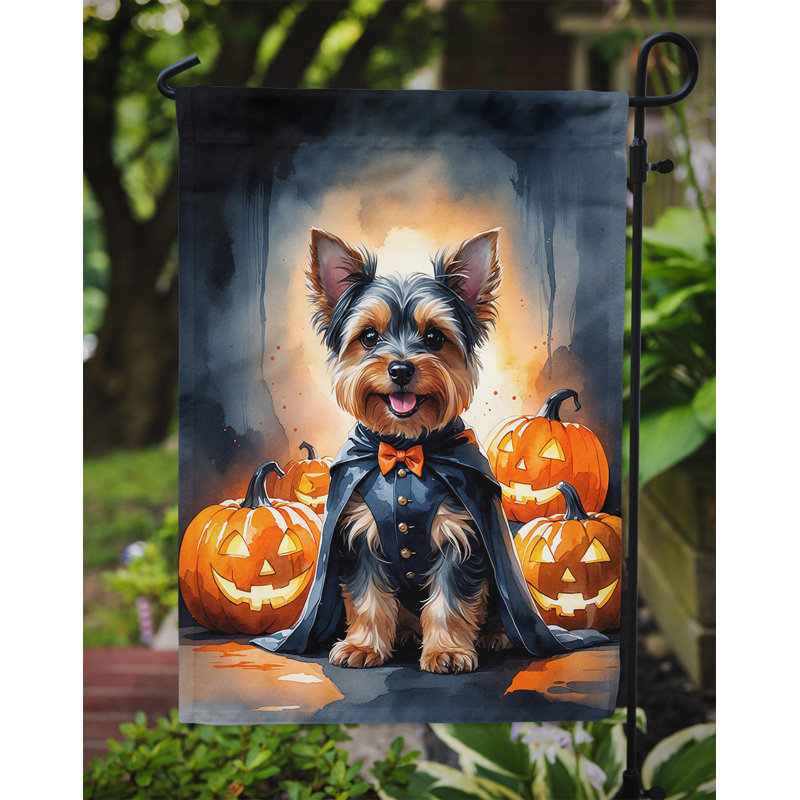 Drapeau de jardin chiot Halloween, Yorkshire Terrier Yorkie