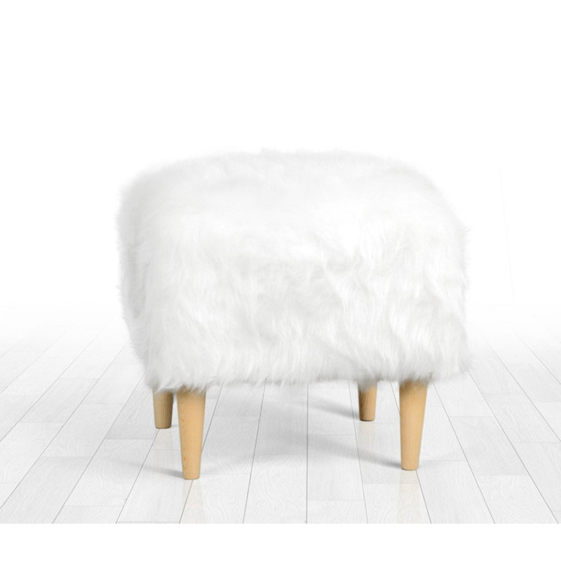 Repose-pieds Ahmora, 100 % polyester blanc
