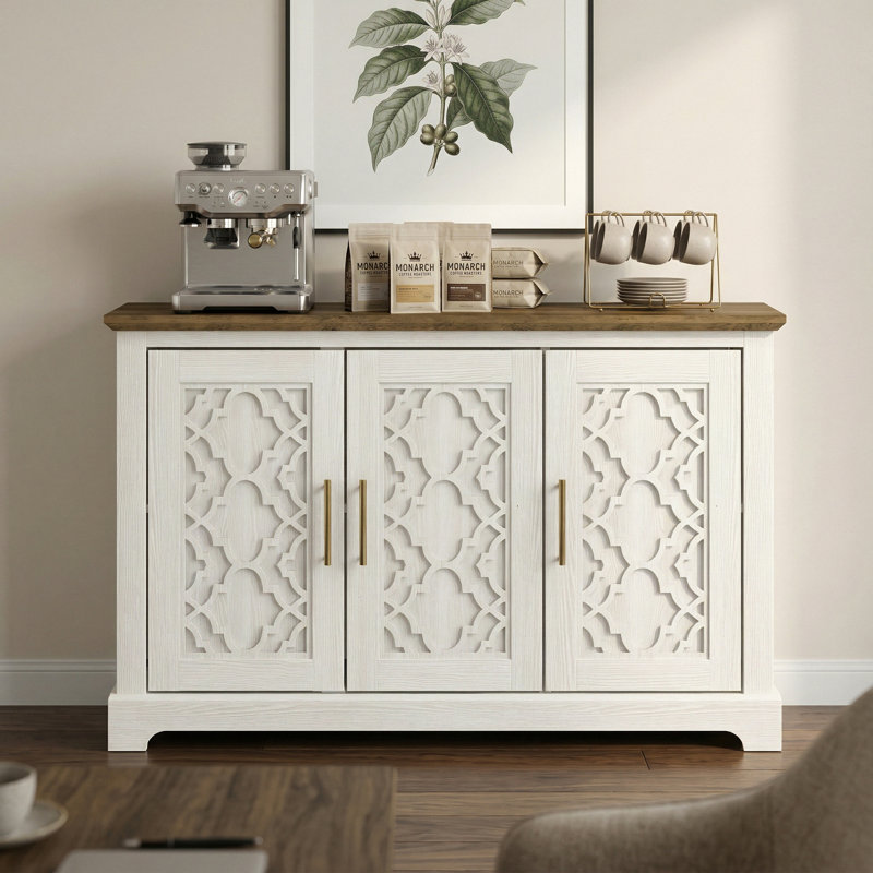 Anfield 3 Door Sideboard, White Oak