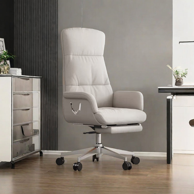 Fauteuil de bureau inclinable à réglage manuel, Beige