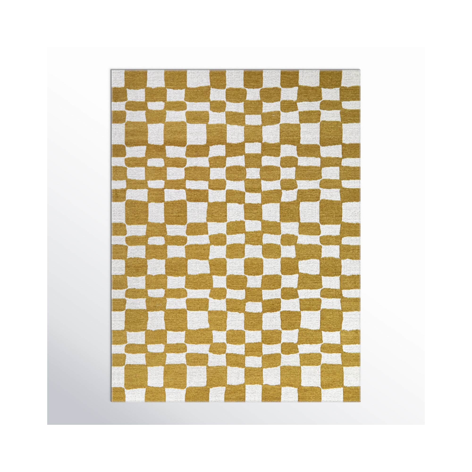 Canales Recycled P.E.T Yellow Rug, Rectangle 5'3" x 7'