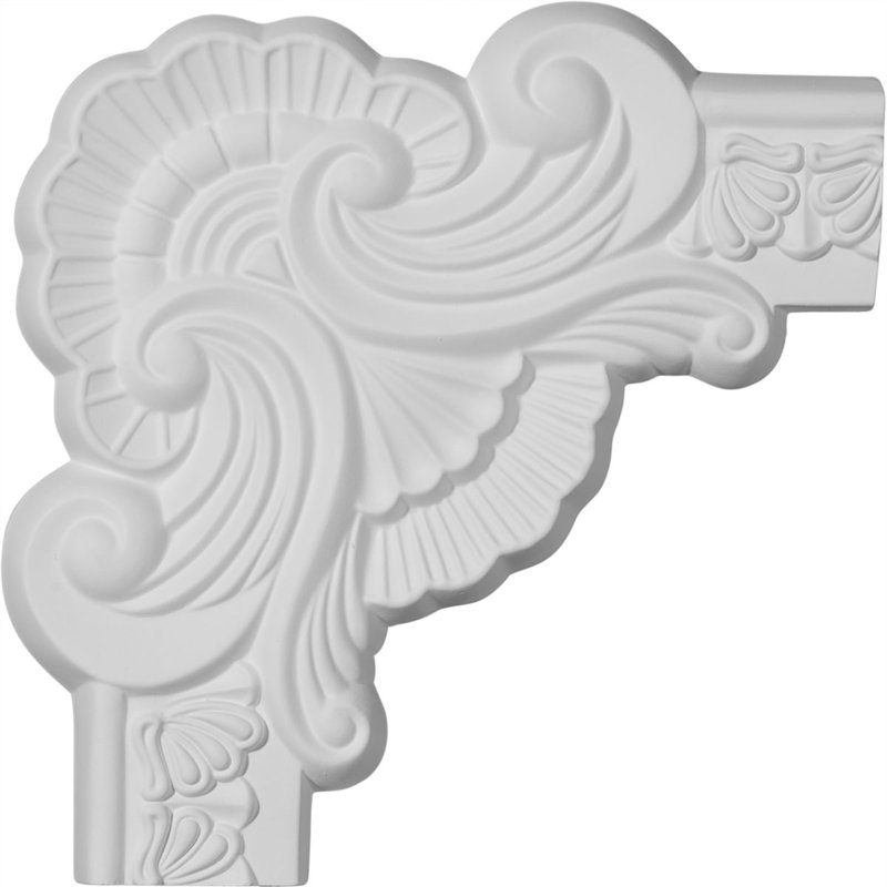 Moulure d'angle à panneau en acanthe l 9 3/8 po x H 9 3/8 po