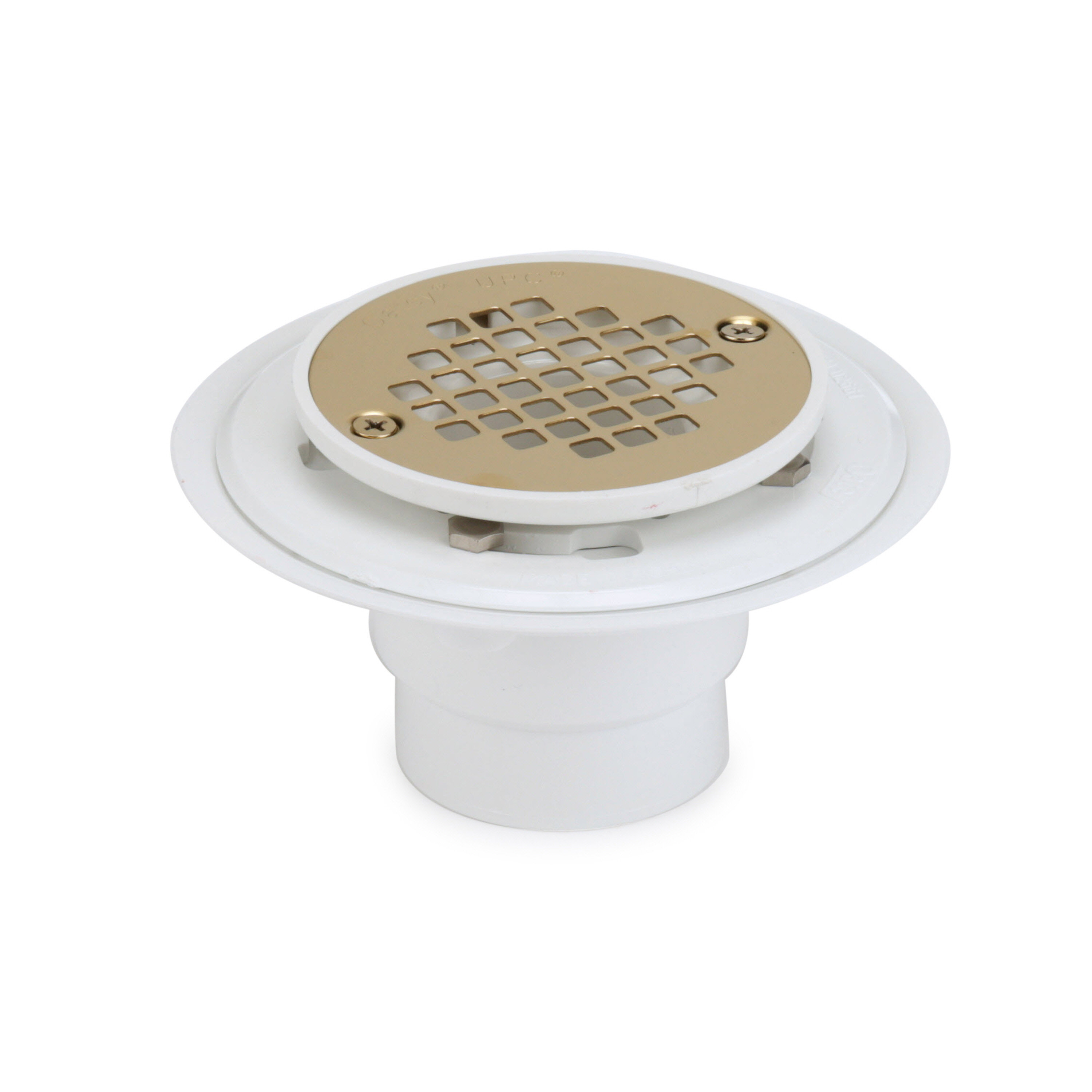 Oatey 3-in PVC Round White Snap-in Drain in the Shower Drains department at
