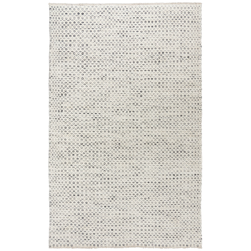 Tapis beige en laine fabriqué à la main Quincy, Rectangle 8 pi 6 po x 11 pi 6 po