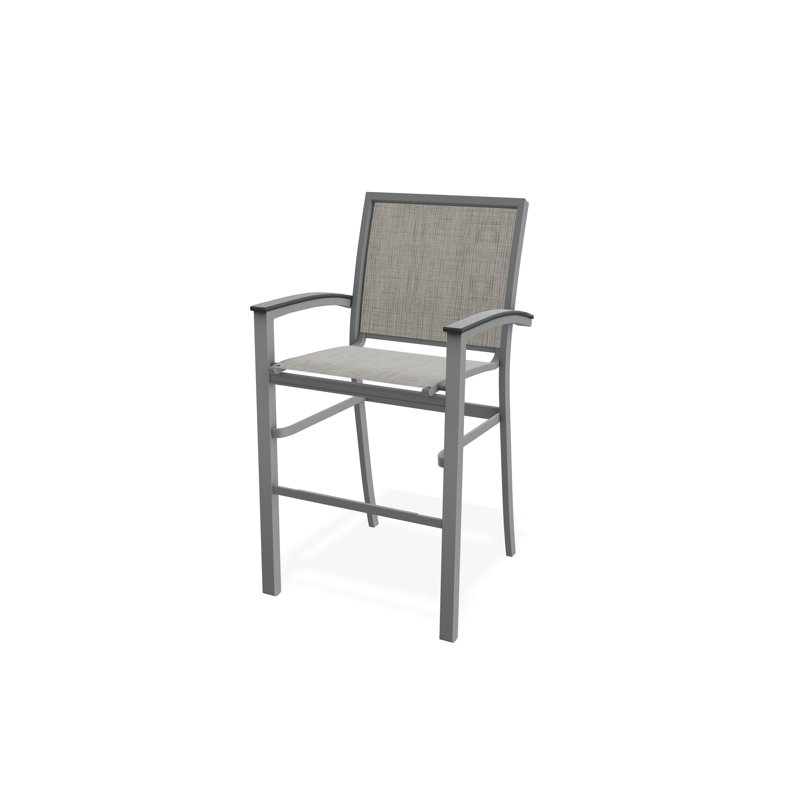 Chaise de café empilable en aluminium Bazza, Graphite, Fumée