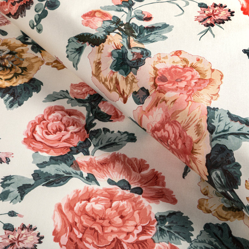 Upton Cotton Fabric, Tea/Rose