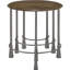 3 tables gigognes: dessus en bois de manguier et tables à armature en bronze industriel - finition fer