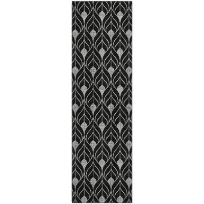 Premium Machine Washable Prisco Black Rug