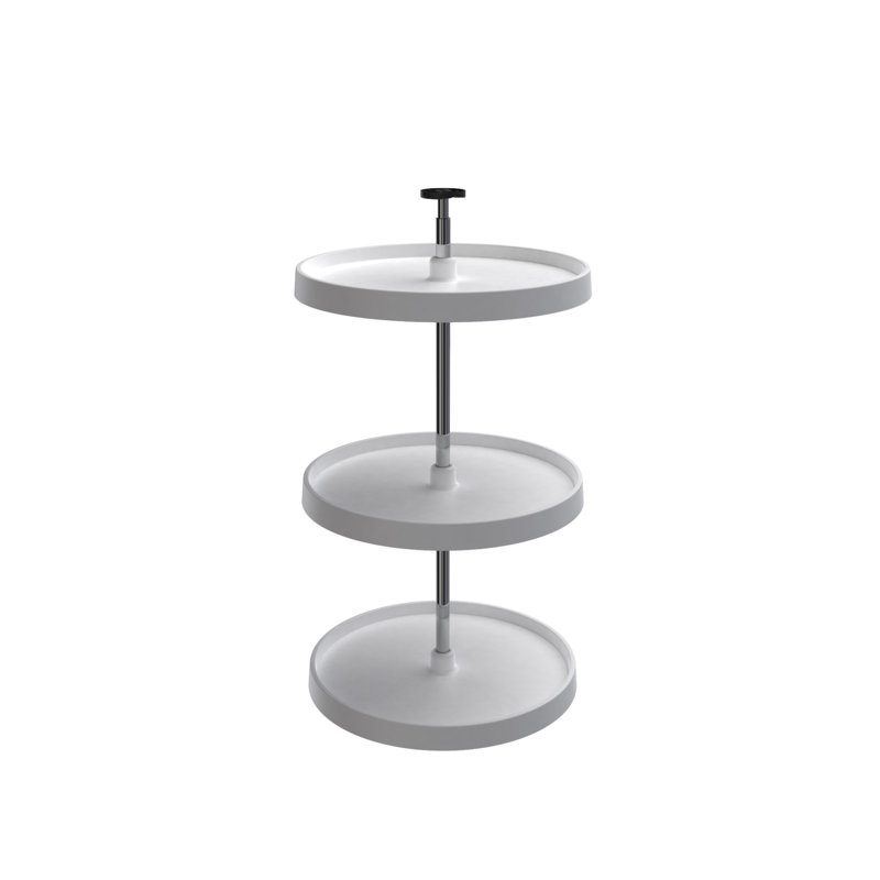 Plateau tournant 20 po à 3 tablettes blanches en polymère Value Line, Blanc, 20, 20