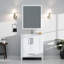 30 po Large meuble-lavabo blanc avec robinet, fermeture en douceur du tiroir et de l'armoire-978402243