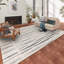 Tapis intérieur / extérieur en polyester à tissage plat abstrait ivoire-689864668