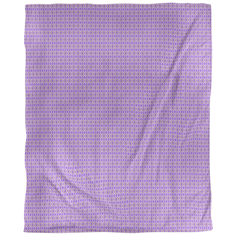 Tissu en losanges arrow, Coton peigné de base, L 56 po x l 36 po, Mauve / Jaune