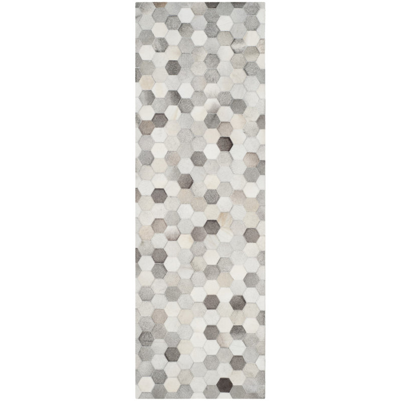 Tapis en cuir tissé à la main Cartwright Studio, Tapis de couloir 2 pi 3 po x 9 pi