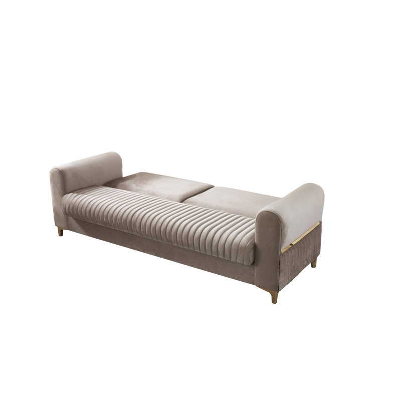 Canapé-lit en tissu de velours Melody, H 32 po x l 88 po x P 33 po