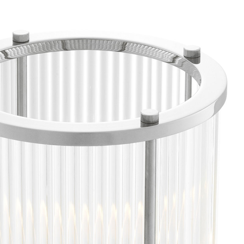 Mayson Hurricane Candle Holder, 10.83" H x 6.5" W x 6.5" D, Clear/Gold