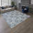 Mickelson Medallion Gray/Blue Scrolled Transitional Diamond Medallion Area Rug-1417071551
