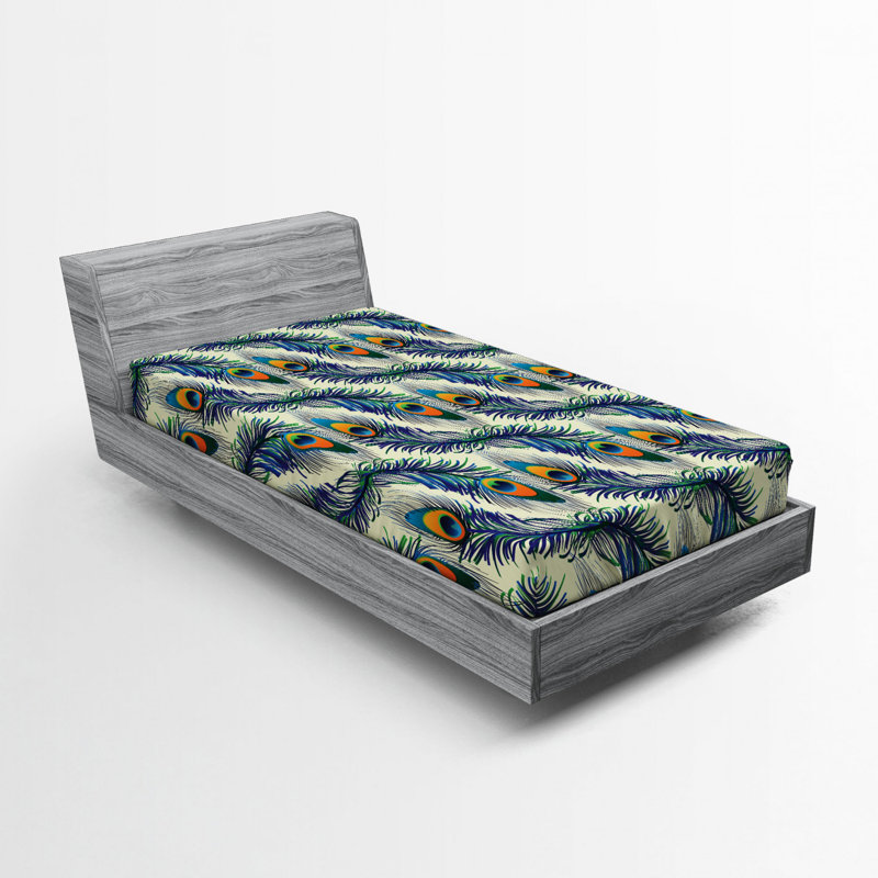 Peacock Microfiber Fitted Sheet, Twin XL Fitted Sheet