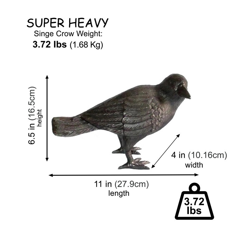 Granbury Crow Metal Garden Statue
