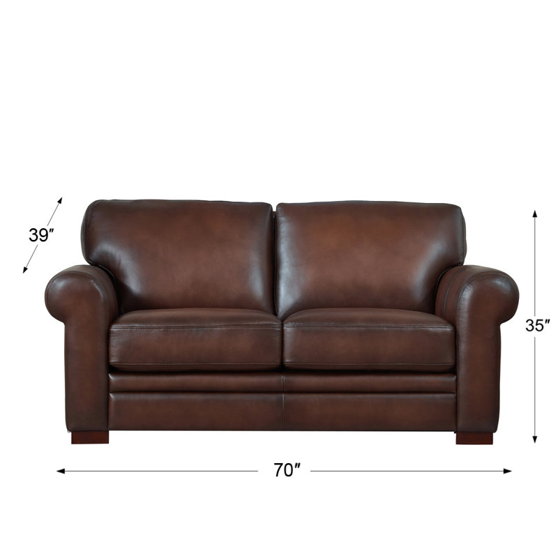 Brookfield Upholstered 70'' Sofa, Caramel Brown
